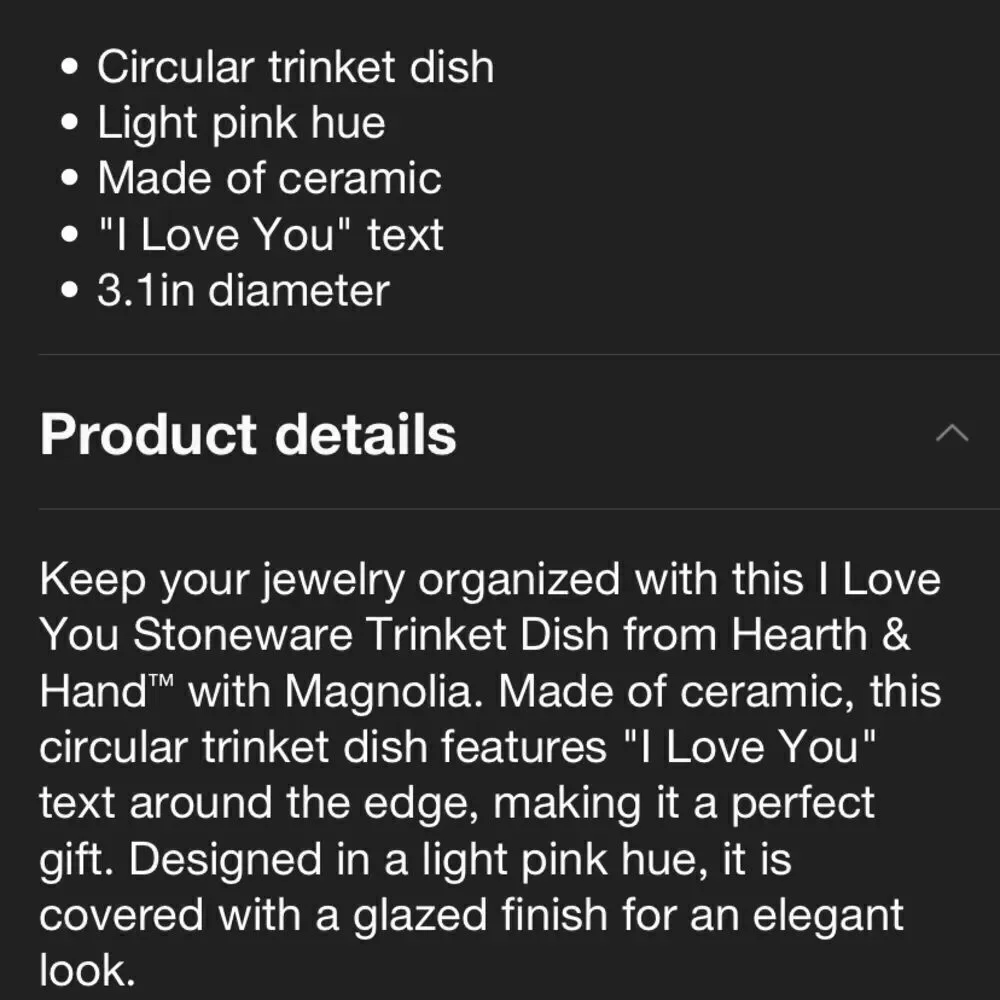 Hearth & Hand Magnolia Love Trinket Mini Dish